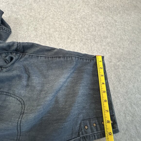 ONE5ONE Bermuda Shorts Women Sz 10 Medium Wash Denim Stretch 2-Button Waist - Picture 7 of 14